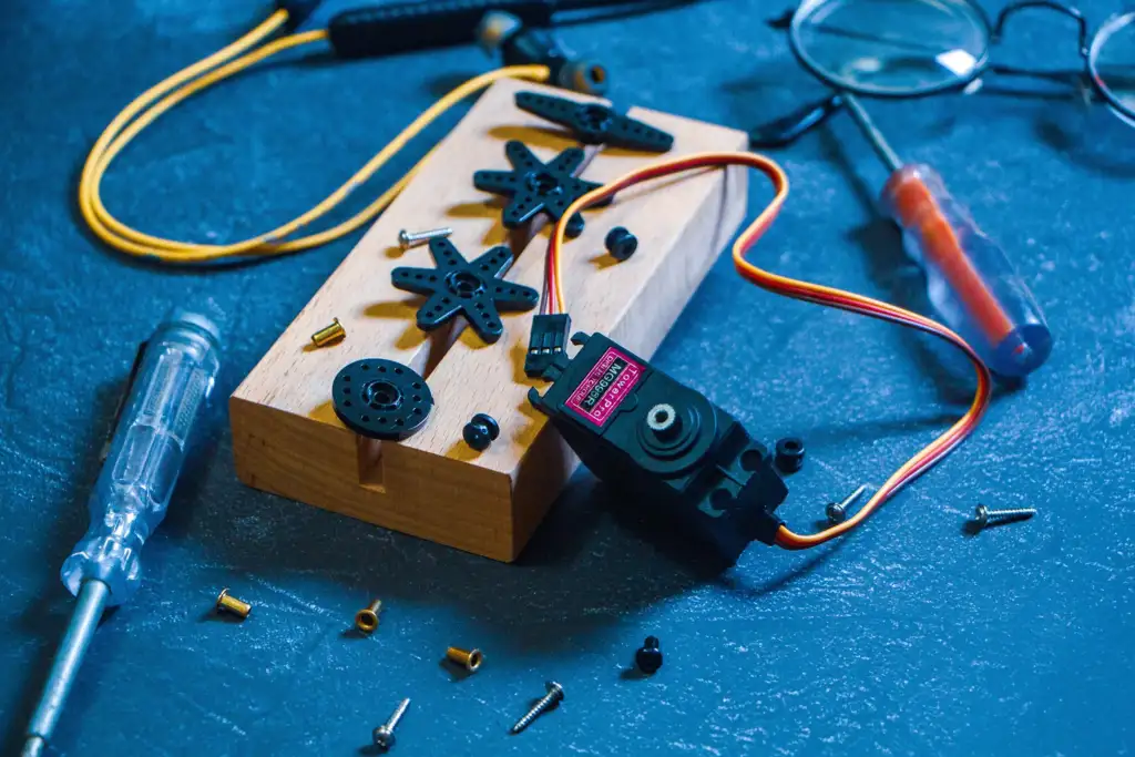 Robotics components and tools used for technology learning.