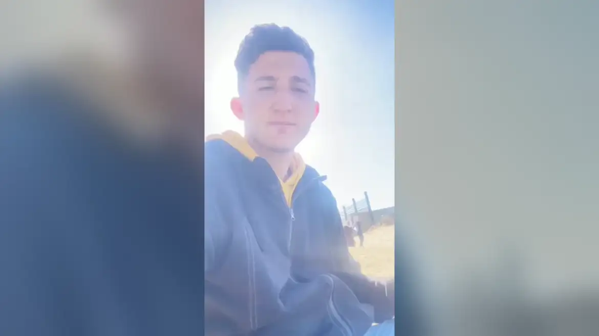 Young man filmed outdoors in the founding clip of Human Sea Bridge.